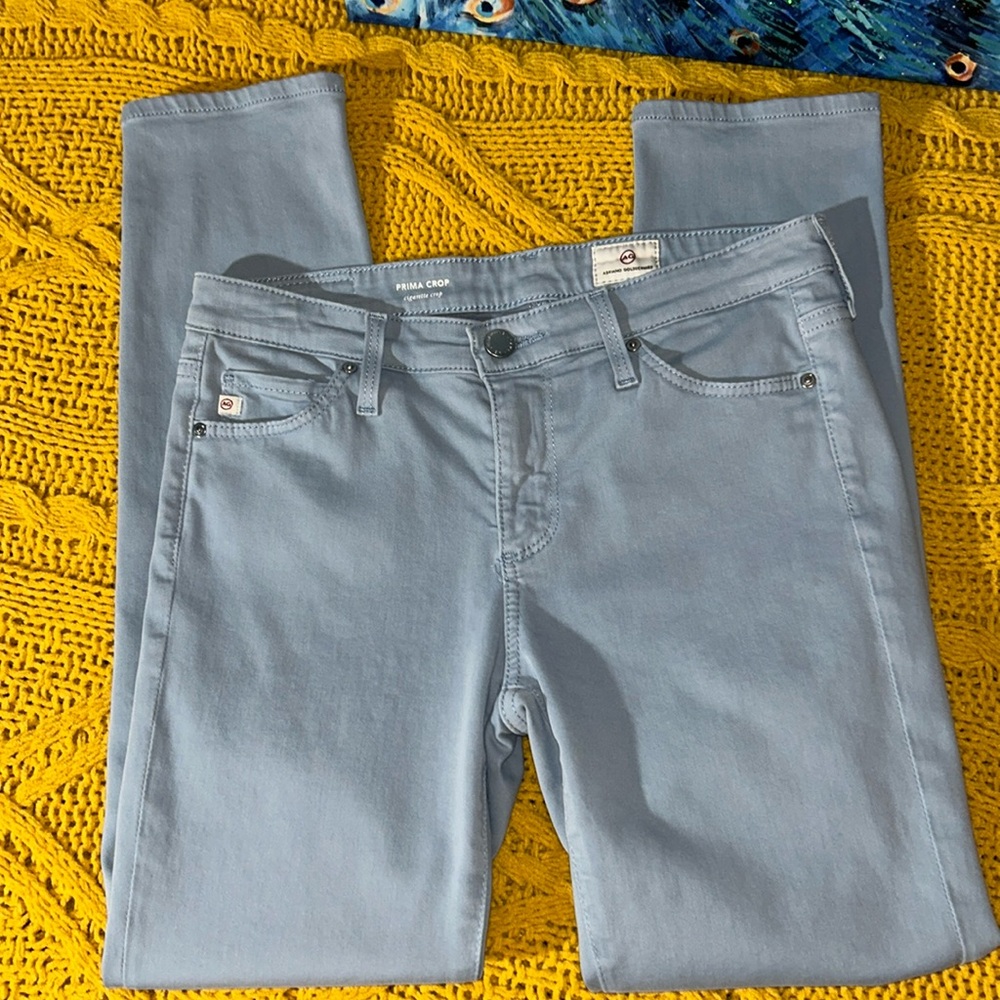 AG Adriano Goldschmied Pale Blue Prima Cigarette Crop Size 25R
